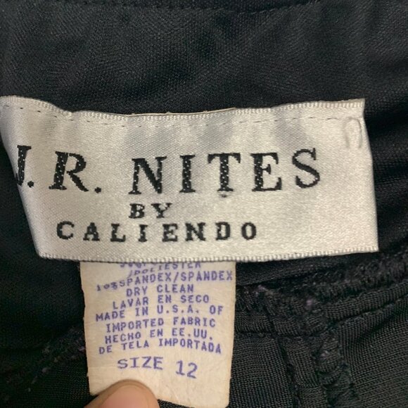🦚 JR NITES BY CALIENDO WOMENS CAPRIS PANTS SIZE 12 WIDE LEG  🦚 - Picture 2 of 2